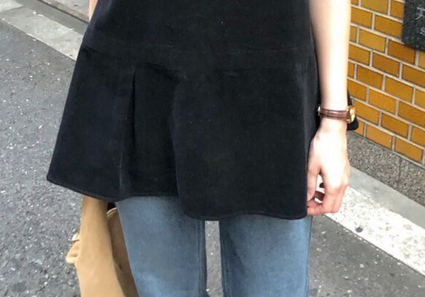 Spaghetti Strap Square Neck Plain Mini A-Line Dress