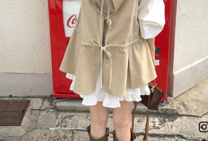 Spaghetti Strap Square Neck Plain Mini A-Line Dress