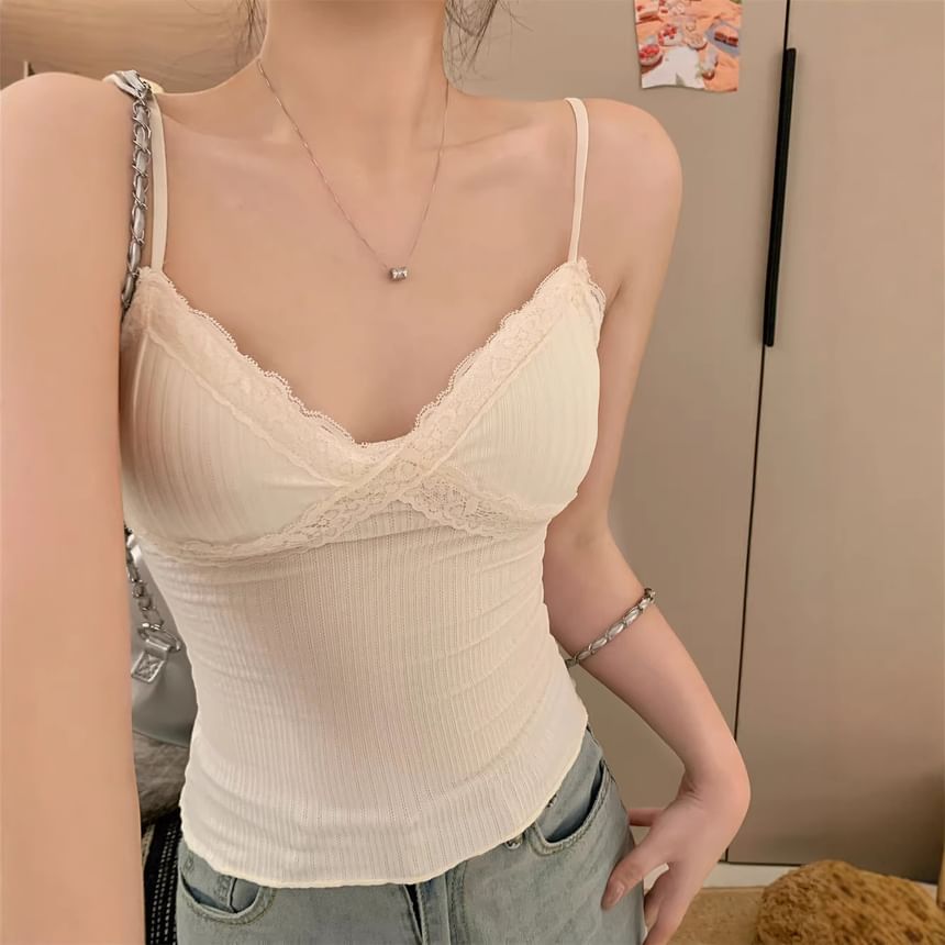 Lace-Trimmed Camisole Top