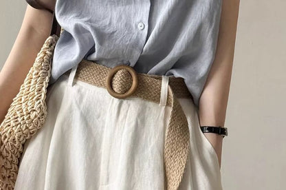 Cap Sleeve Solid Casual Shirt