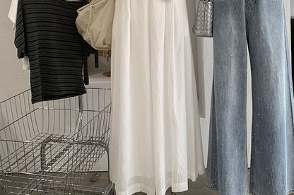 Slim-Fit Off-Shoulder Short-Sleeve Tee