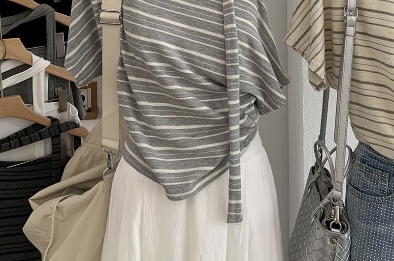 Slim-Fit Off-Shoulder Short-Sleeve Tee