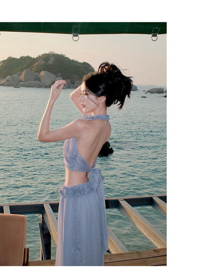 Sleeveless Crop Top and Maxi Skirt Set