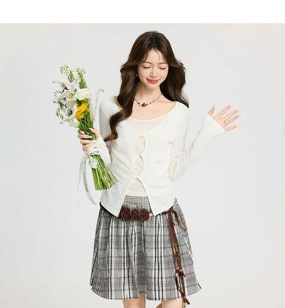 Two-Tone Cutout Long-Sleeve Mock Layer Tee