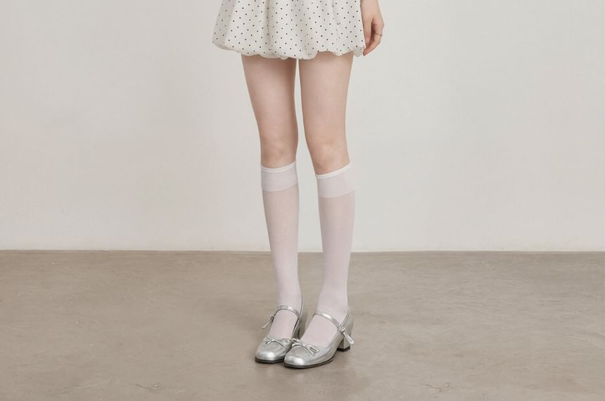 Elastic Waist Dotted Bubble Mini A-Line Skirt