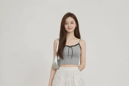 Elastic Waist Dotted Bubble Mini A-Line Skirt