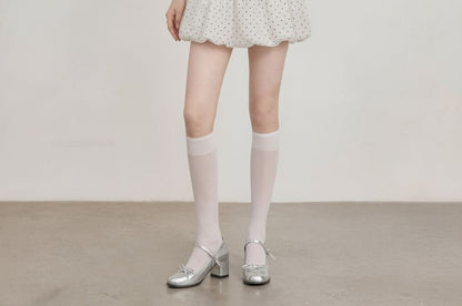 Elastic Waist Dotted Bubble Mini A-Line Skirt