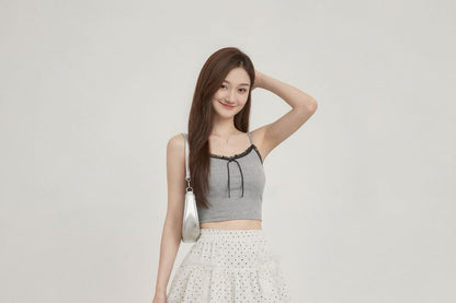 Elastic Waist Dotted Bubble Mini A-Line Skirt