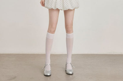 Elastic Waist Dotted Bubble Mini A-Line Skirt