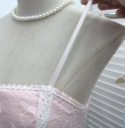 Lace-Trimmed Spaghetti Strap Camisole Top