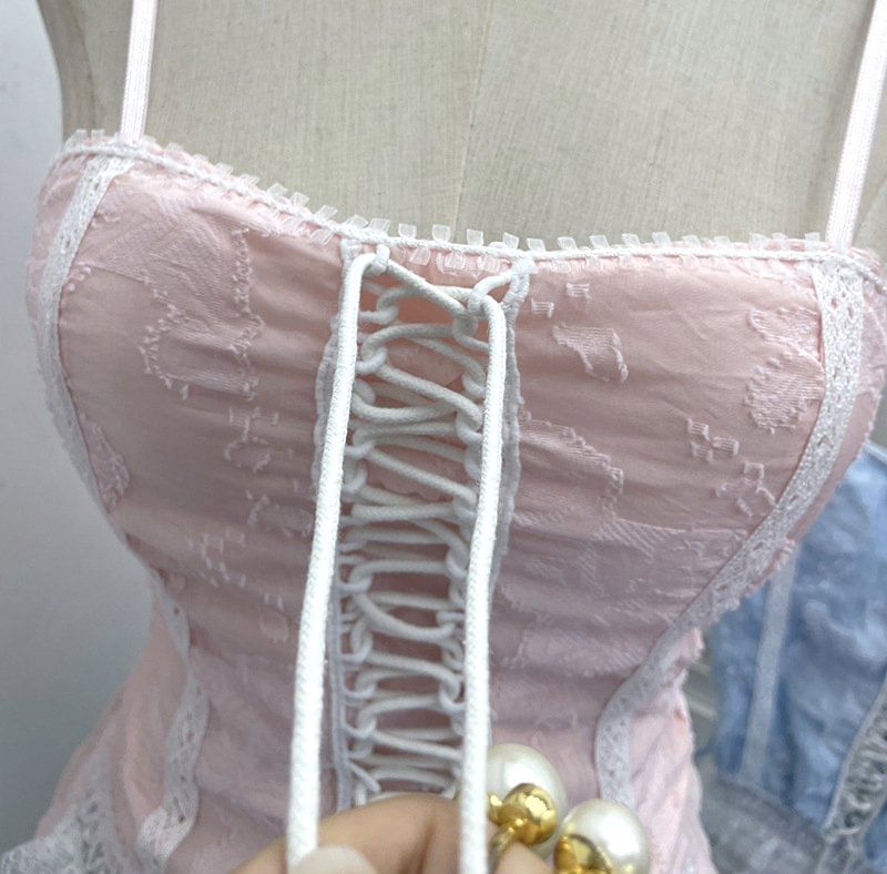 Lace-Trimmed Spaghetti Strap Camisole Top
