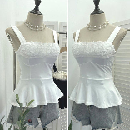 Flowy Lace-Trimmed Spaghetti Strap Camisole