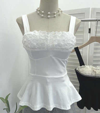 Flowy Lace-Trimmed Spaghetti Strap Camisole
