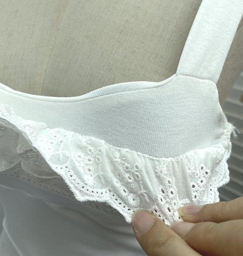 Flowy Lace-Trimmed Spaghetti Strap Camisole