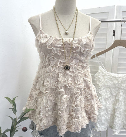 Ruffled Scoop Neck Spaghetti Strap Camisole
