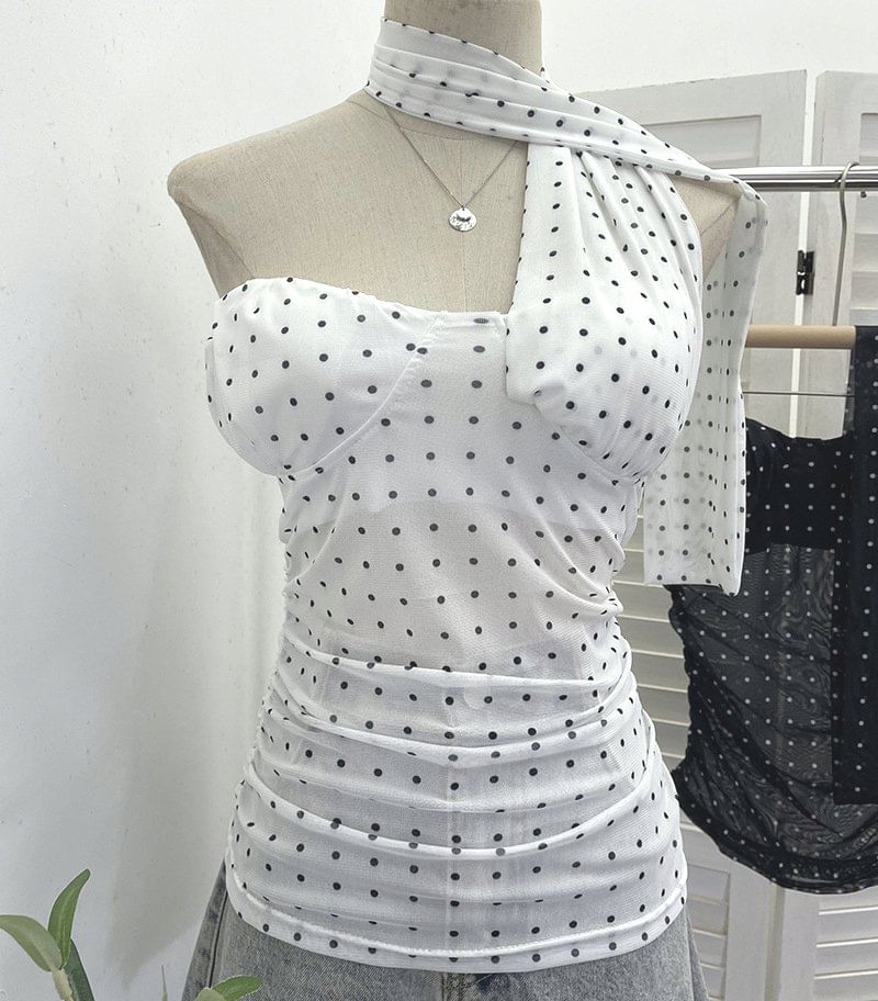 Polka Dot Strapless Tube Top