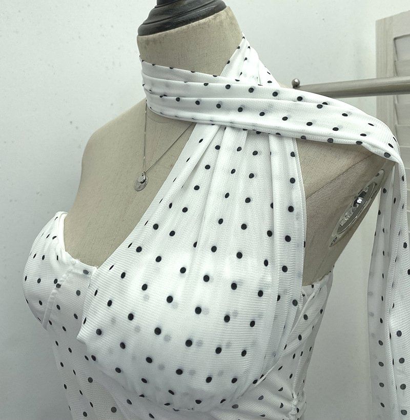 Polka Dot Strapless Tube Top