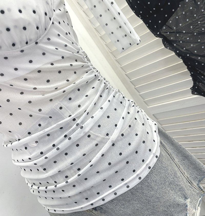 Polka Dot Strapless Tube Top