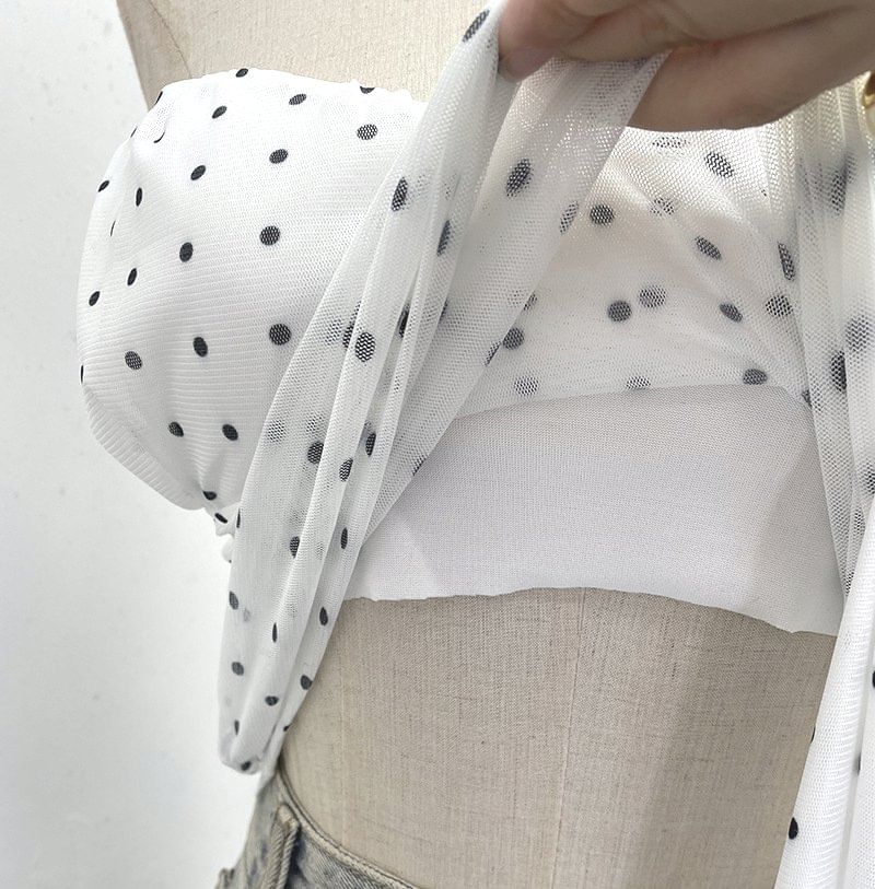 Polka Dot Strapless Tube Top