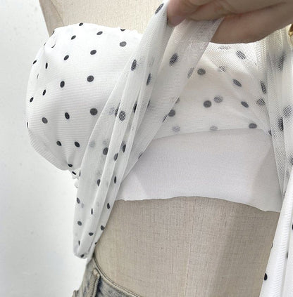 Polka Dot Strapless Tube Top