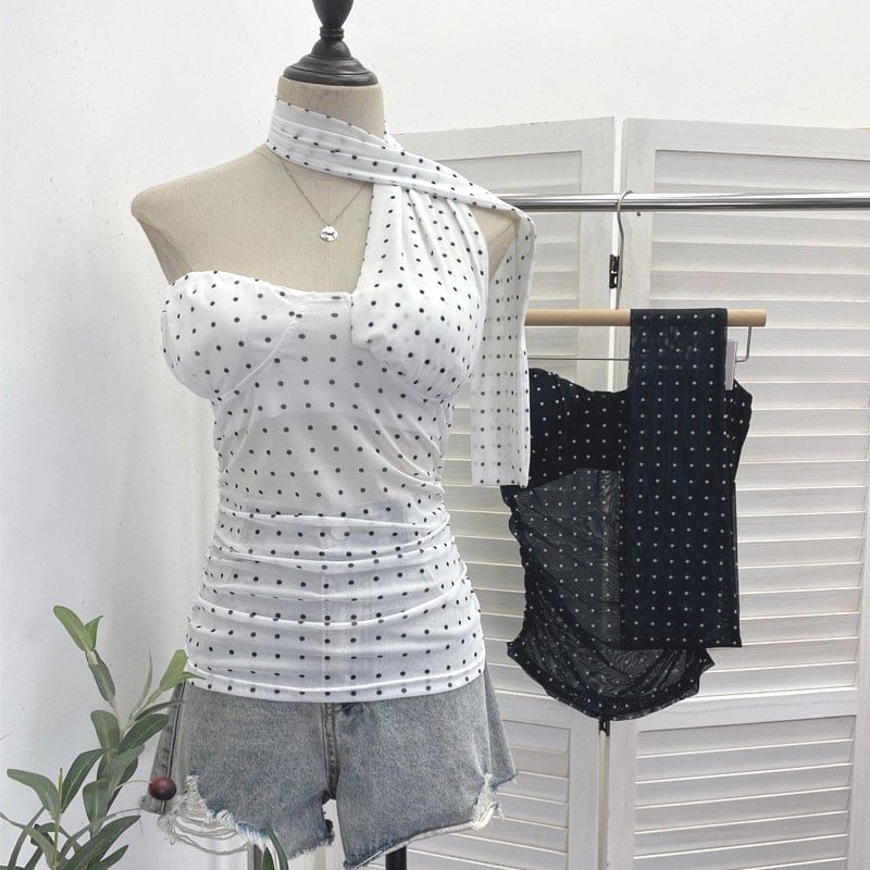 Polka Dot Strapless Tube Top