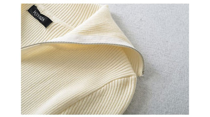 Stand Collar Long-Sleeve Plain Bodysuit