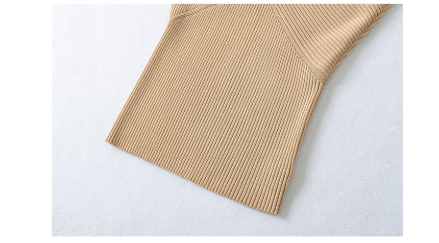 Sleeveless One Shoulder Solid Cutout Knit Top