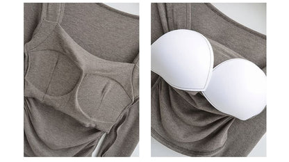 Ruched Square Neck Long-Sleeve Crop Tee