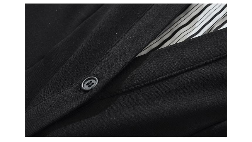 Striped Collared Long-Sleeve Mock Layer Top