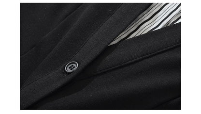 Striped Collared Long-Sleeve Mock Layer Top