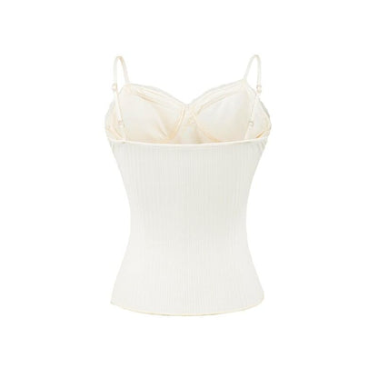 V-Neck Lace Trim Camisole Top