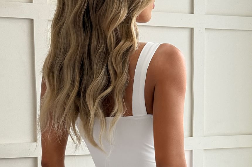 Spaghetti Strap Sweetheart Neck Plain Lace Panel Crop Camisole Top