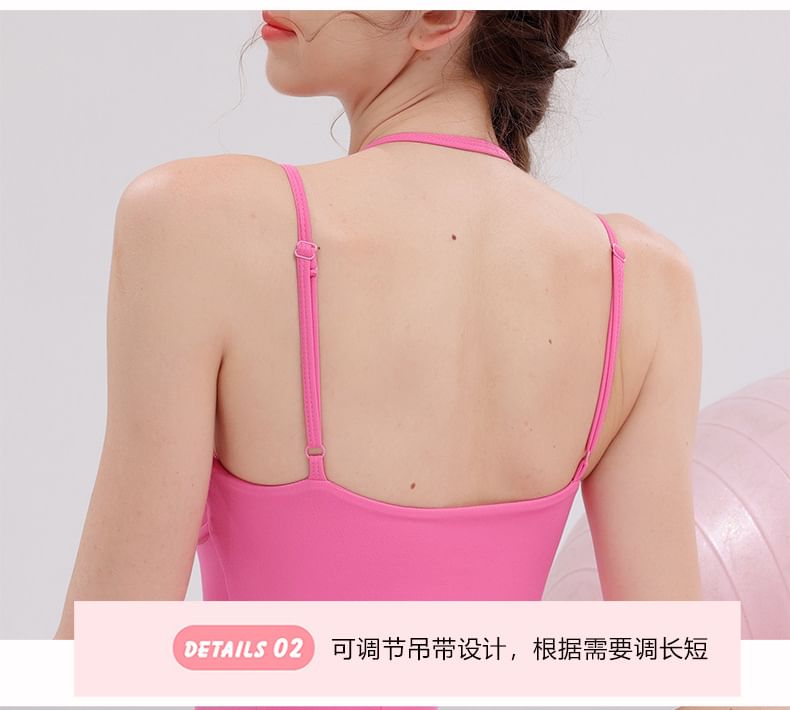 Spaghetti Strap V-Neck Plain Mini A-Line Athletic Dress