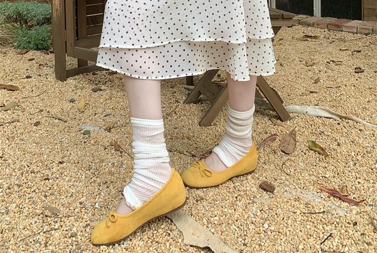 Mid Waist Dotted Midi Skirt