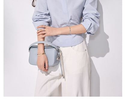 Ruched V-Neck Collared Long-Sleeve Blouse