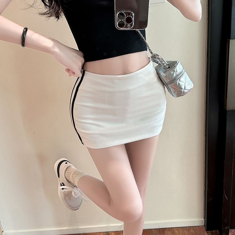 Mid Rise Striped Mini Pencil Skirt