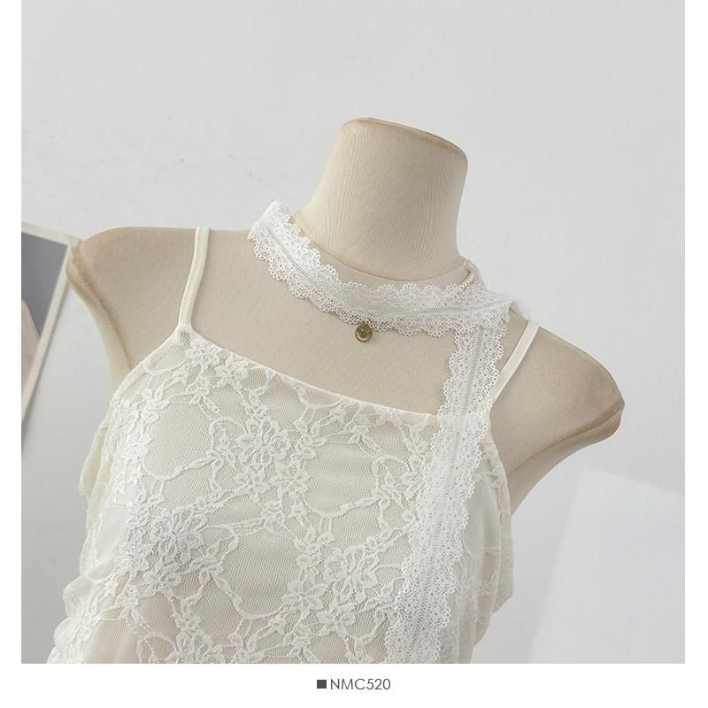 Spaghetti Strap Lace Asymmetrical Camisole Top