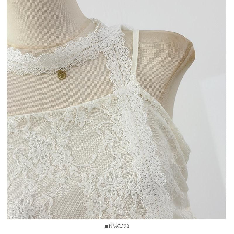 Spaghetti Strap Lace Asymmetrical Camisole Top