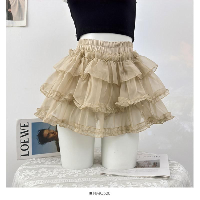 Mid Waist Sheer Mini Tiered Skirt