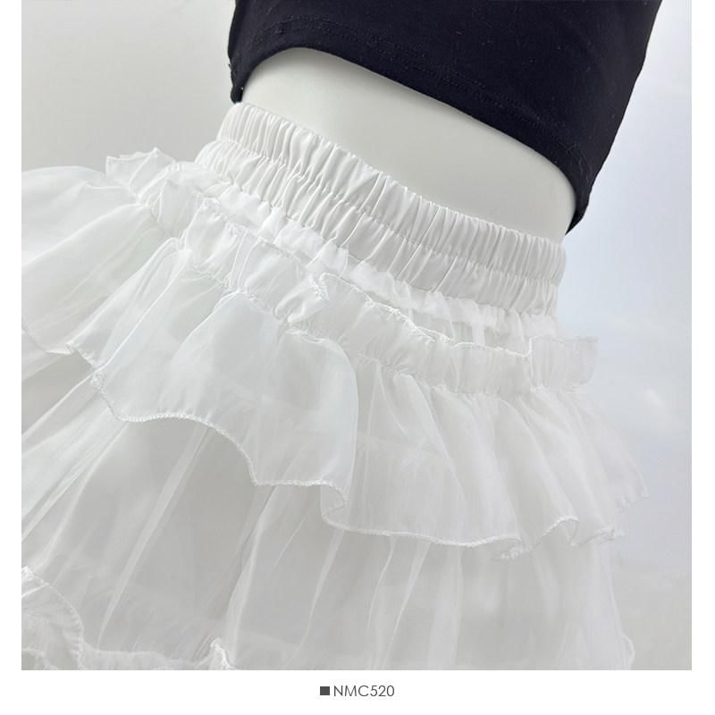 Mid Waist Sheer Mini Tiered Skirt