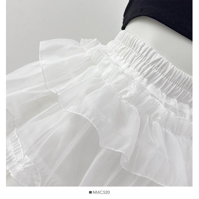 Mid Waist Sheer Mini Tiered Skirt