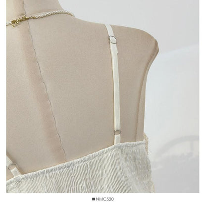 Sleeveless V-Neck Twisted Lace Top