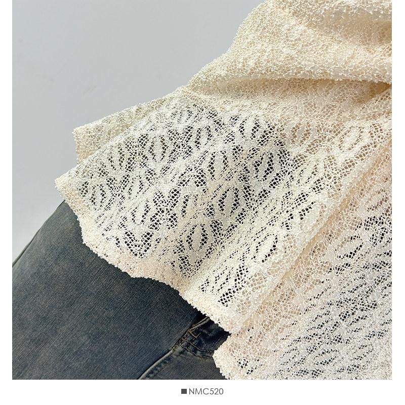 Sleeveless V-Neck Twisted Lace Top