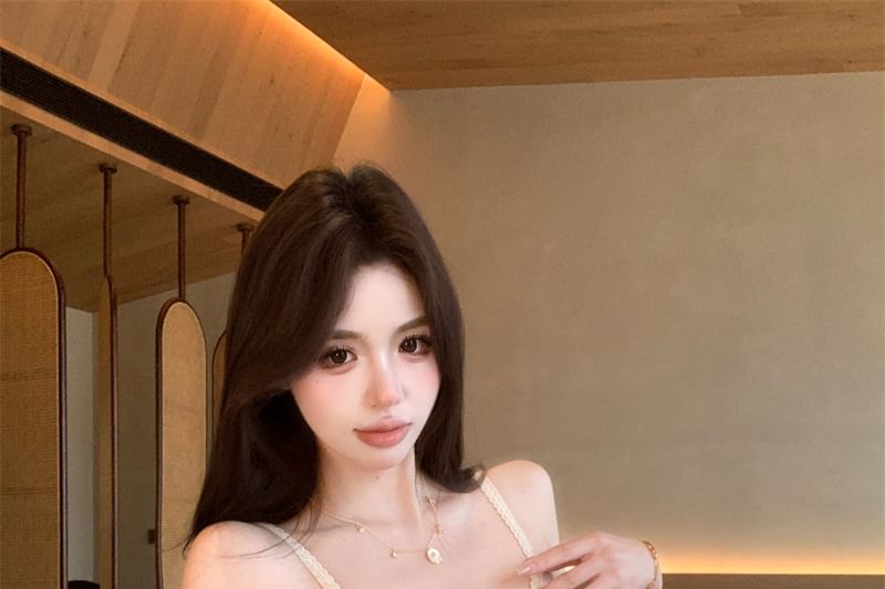 V-Neck Plain Crop Camisole Top