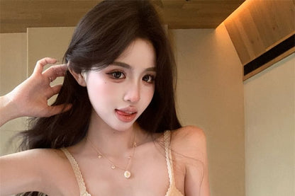 V-Neck Plain Crop Camisole Top