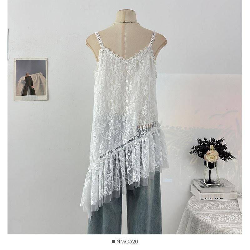 V-Neck Lace Asymmetrical Camisole Top