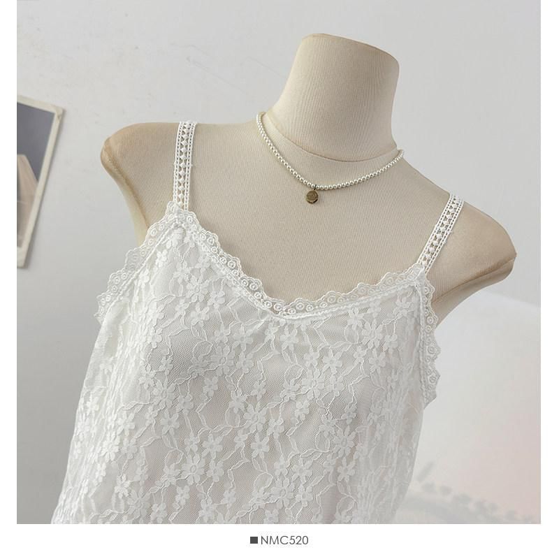 V-Neck Lace Asymmetrical Camisole Top