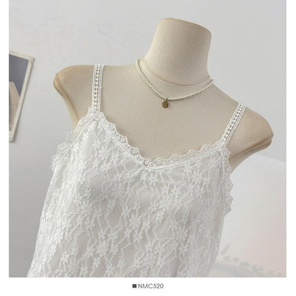 V-Neck Lace Asymmetrical Camisole Top