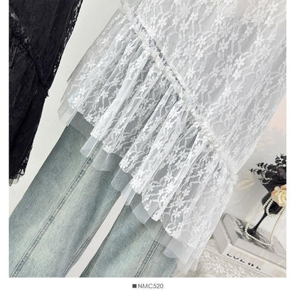 V-Neck Lace Asymmetrical Camisole Top