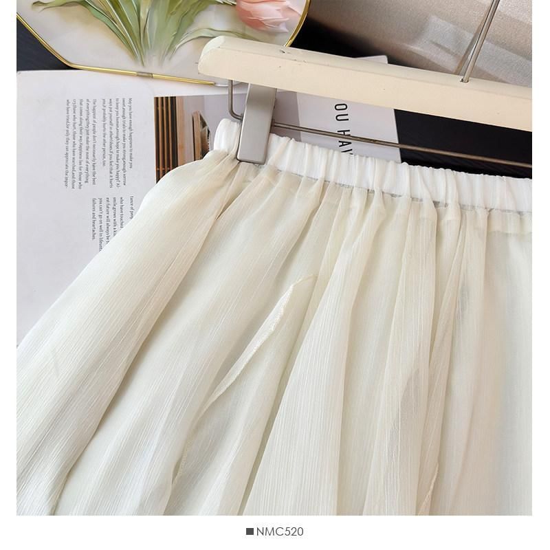Mid Waist Asymmetrical Plain A-Line Skirt
